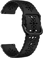 4wrist Virágmintás szilikon szíj 22 mm - Black